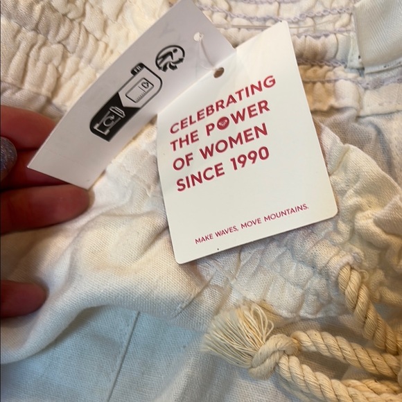 Roxy Women’s Medium Oceanside Linen Blend Pants Beach Holiday Vacation Warm Hot - Picture 8 of 15